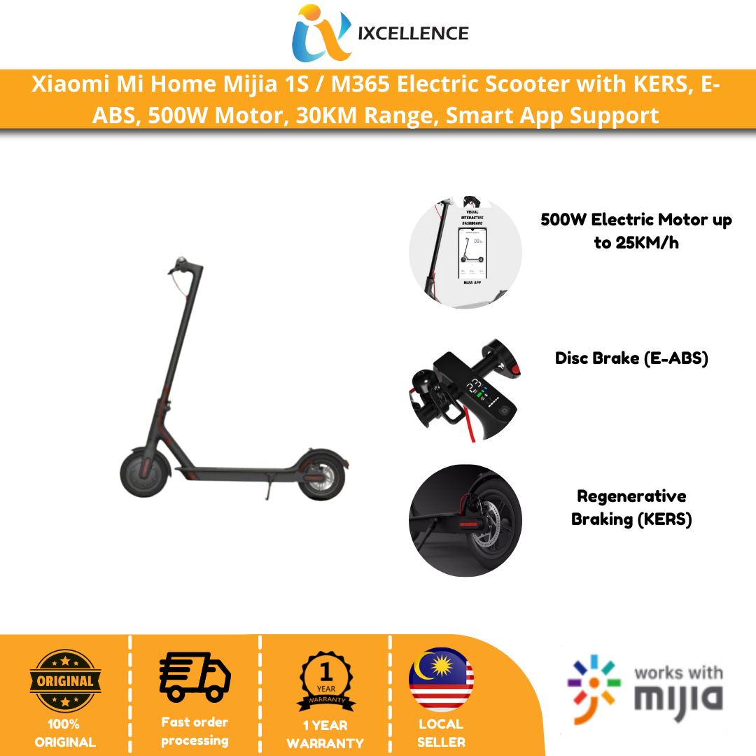 [IX] Xiaomi Mi Home Mijia 1S / M365 Electric Scooter with KERS, E-ABS, 500W Motor, 30KM Range, Smart App Support