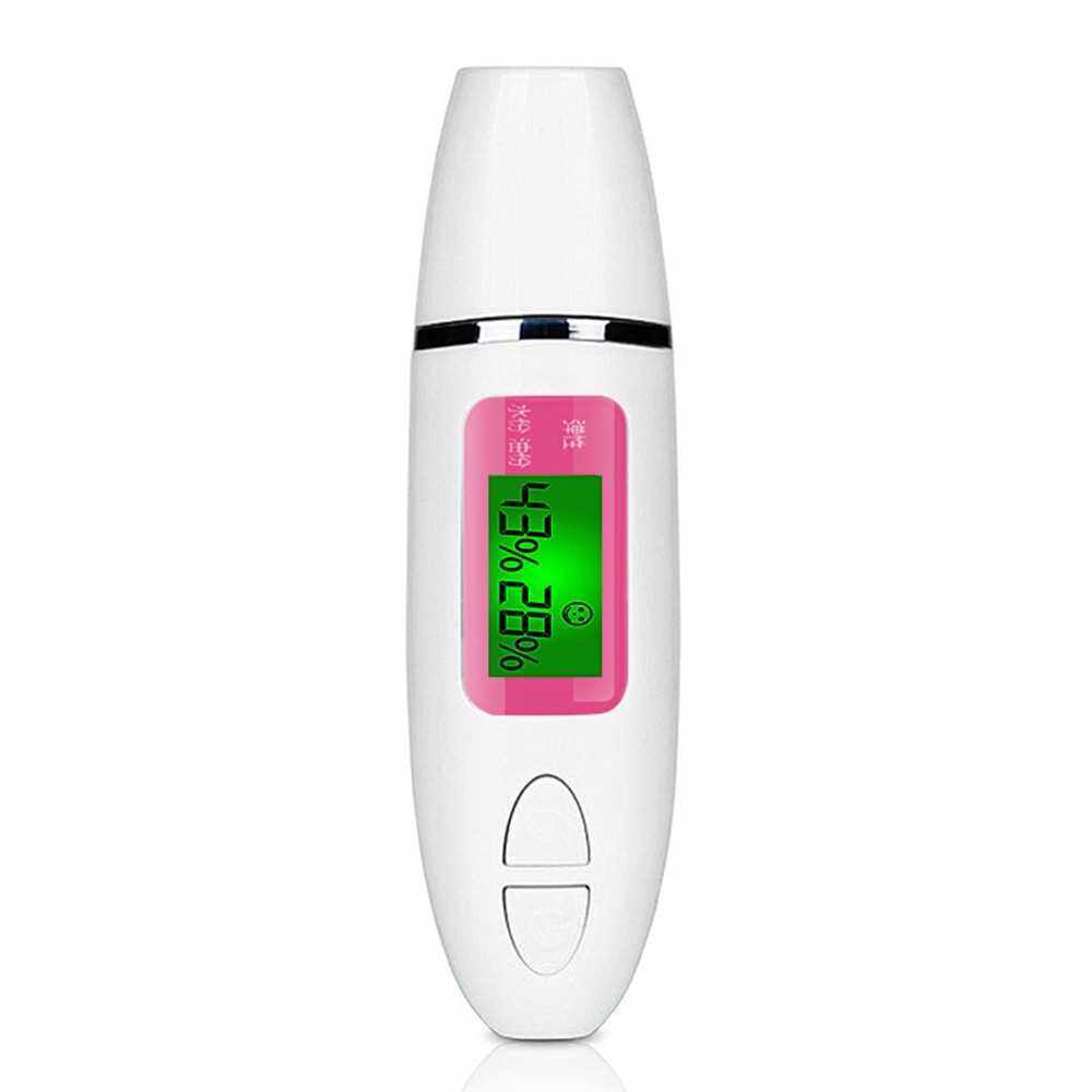 Digital Skin Detector Pen with LCD Screen Portable Skin Analyzer Water Oil Tester Moisture Analysis Machine (White)