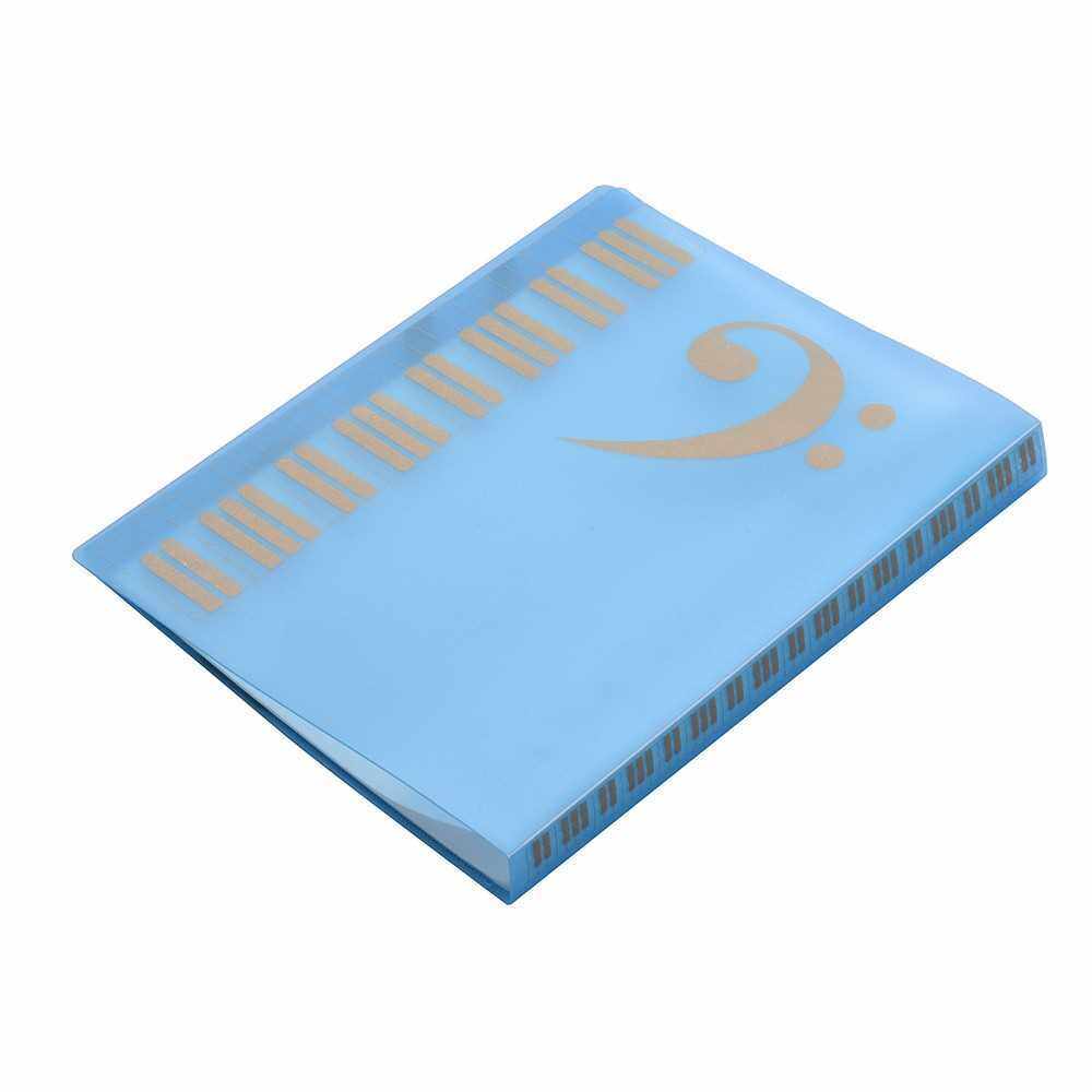 A4 Size Music Score Paper Sheet Note Document File Organizer Folder Holder Case 40 Pockets (Blue)