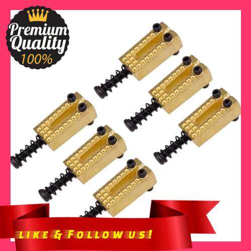 People\'s Choice 6pcs Vintage Guitar Bridge String Saddles Zinc Alloy Electric Guitars Accessories (Gold & Black)