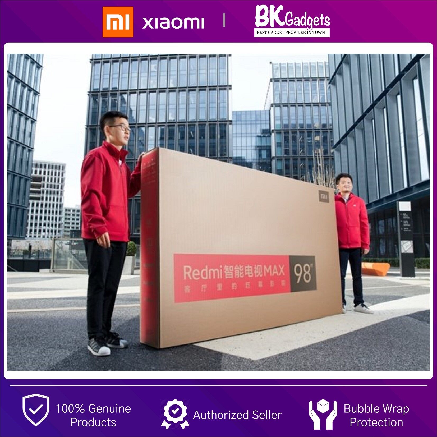 XiaoMi Redmi LED Smart TV Max 98" Giant Screen 4K Ultra HD - MEMC Motion Compensation | 192 Zone Dynamic Backlight | Large Cavity Four-unit Speaker | Chinese Version | 1 Year Warranty