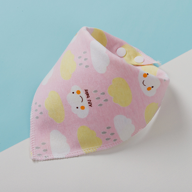 👶🏻Woobbies Baby Bibs Toddler 100% Cotton Triangle Bib With Button (39 Design)