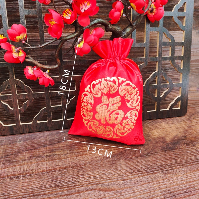 Drawstring Bag Blessing Packaging Storage Bag Lucky Gift Bag Gift Wrapping Beg Kain Kahwin Uncang 抽绳福袋 礼物袋 婚礼喜糖袋 收纳袋