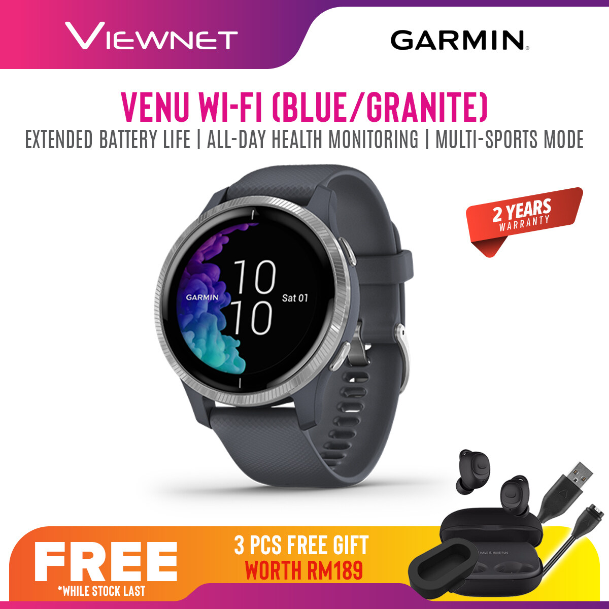 (NEW 2019) Garmin Venu GPS Smartwatch Fitness Watch with AMOLED Display