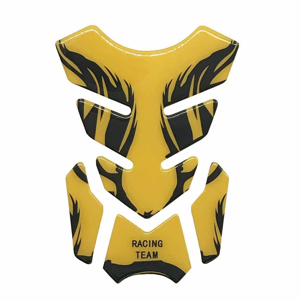 Best Selling Silver Red Gold 3D Motorcycle Fuel Oil Tank Pad Decal Protector Cover Sticker Universal For Honda Yamaha Kawasaki Suzuki Harley (Yellow)
