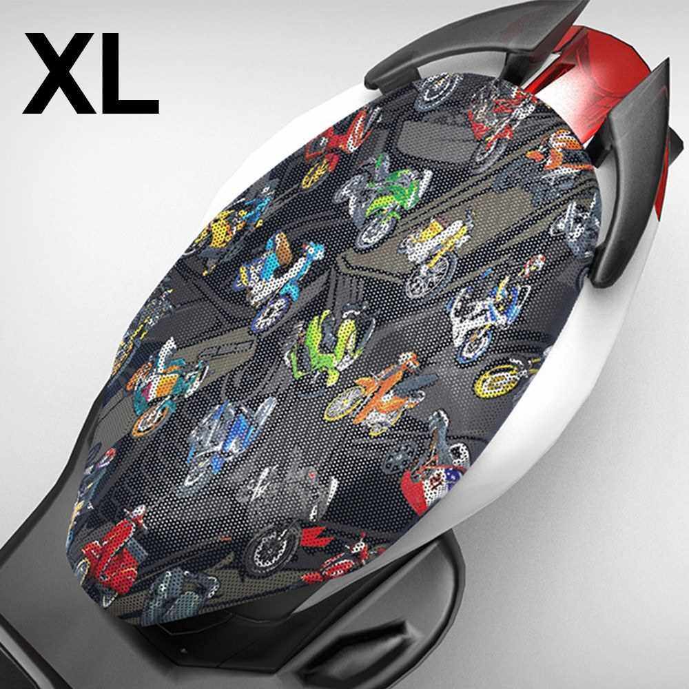 Universal Motorcycle Seat Cover Cap 3D Cellular Mesh Heat Dissipation Scooter Cushion Cover Seat Cool Cushion Protector Pad (XL) (Multicolor)