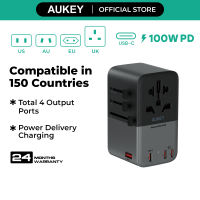 Aukey Travel Mate 35W 65W 100W Universal Adapter with USB Ports Travel Charger (2024 Version)