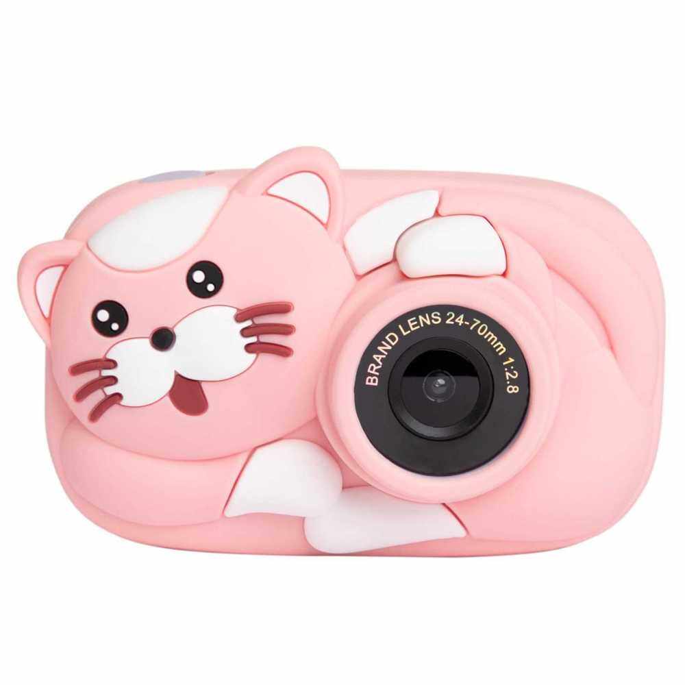 1080P Kids Camera Mini Cartoon Digital Child Camera 2.4-inch IPS Screen Photo Taking Video Recording 2600W Pixel Children Toys Camera with Silicone Protective Case (Pink)