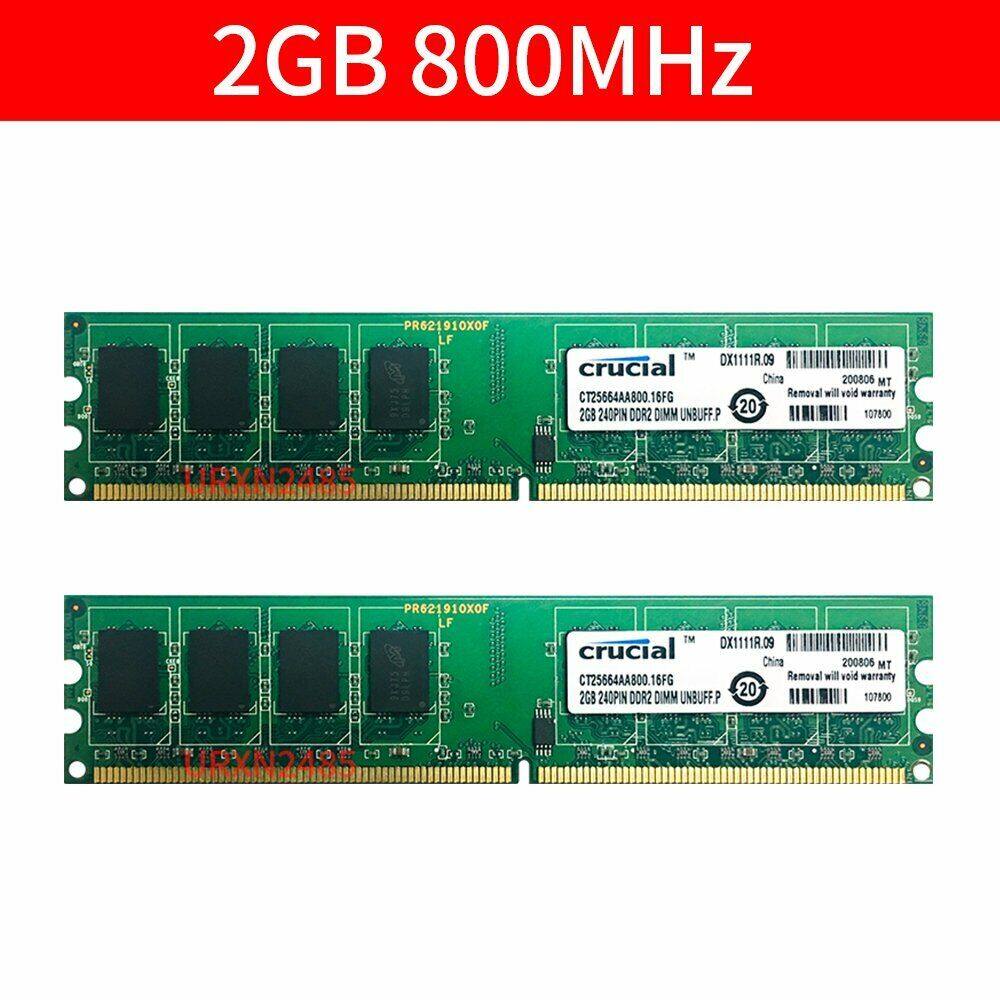 Mới cho rất quan trọng 4gb 2x2gb pc2-6400u ddr2 800mhz 240pin 1.8v dimm máy tính để bàn bộ nhớ ram