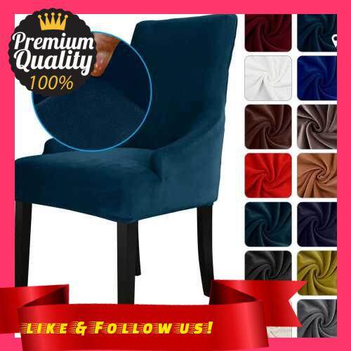 People\'s Choice Chair Cover Velvet Chair Slipcovers Removable Washable Soft Dining Chair Protector Cover Blue-green (Blue Green)