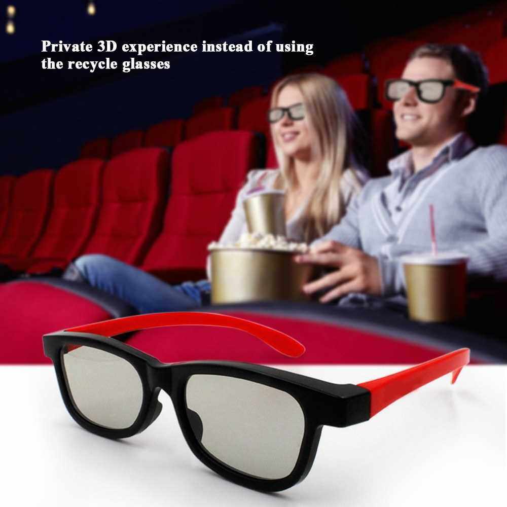 G66 Passive 3D Glasses Polarized Lenses for Cinema Lightweight Portable for watching Movies (Black & Red)