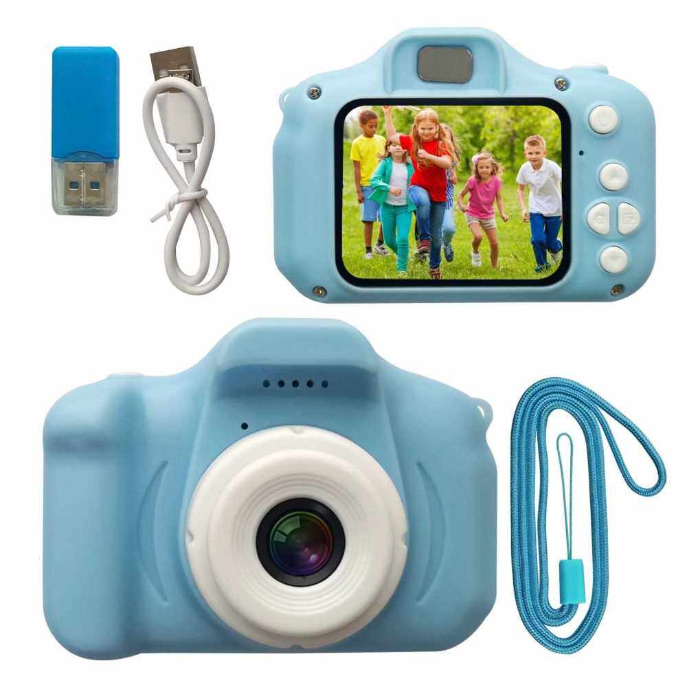 Portable Cute Children Digital Camera Rechargeable Video Camera Camcorder Support Games with 1.9 Inch Display Screen 32G TF Card Outdoor Photography Birthday Holiday Christmas Gift for Children Girls Boys Age 3-10 (Blue)