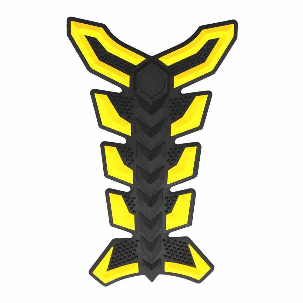 Best Selling Universal Motorcycle 3D Rubber Gas Oil Fuel Tank Pad Protector Decal Sticker New (Yellow)