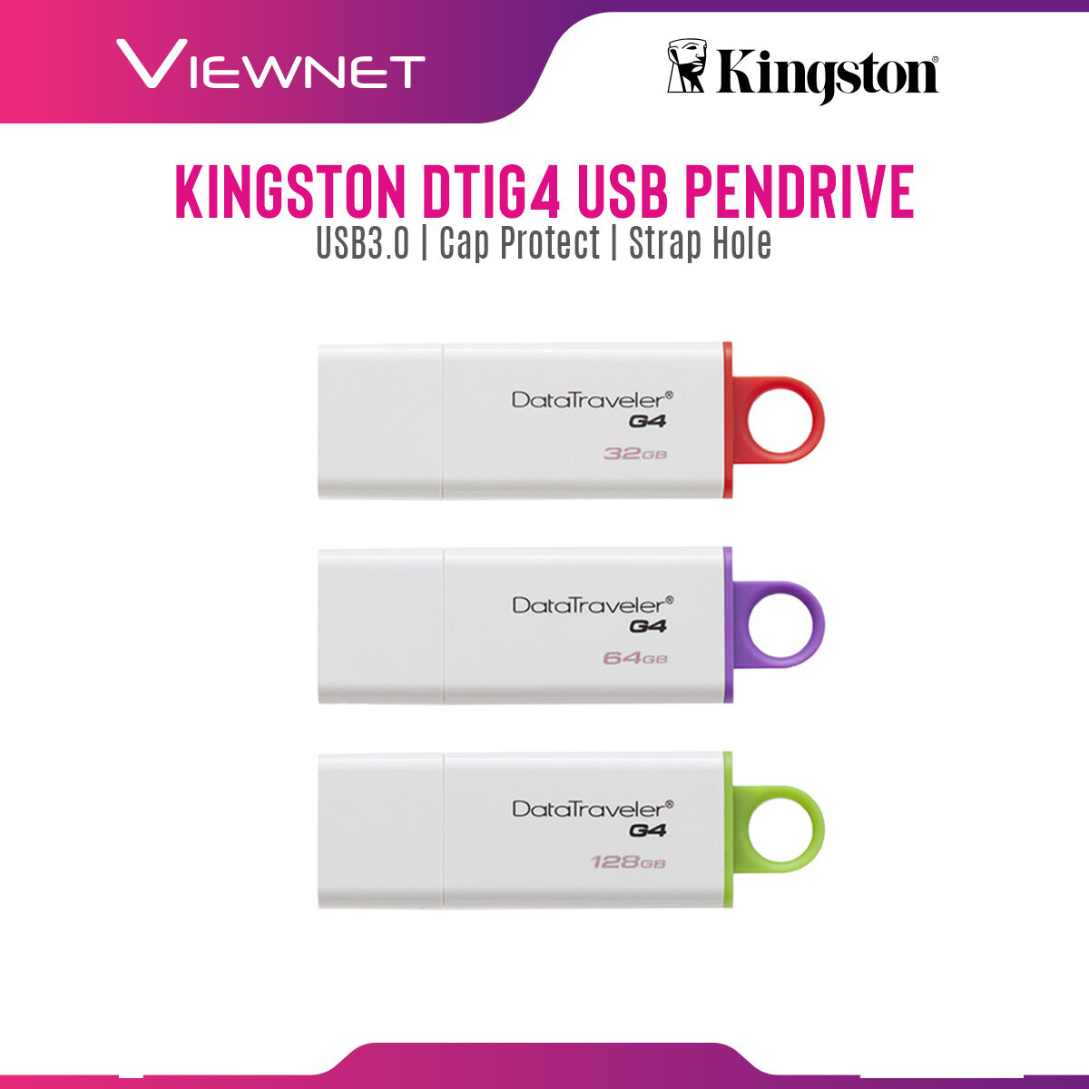 Kingston DataTraveler G4 16GB/32GB USB 3.0 Flash Drive DTIG4 (16GB / 32GB / 64GB / 128GB) Pendrive