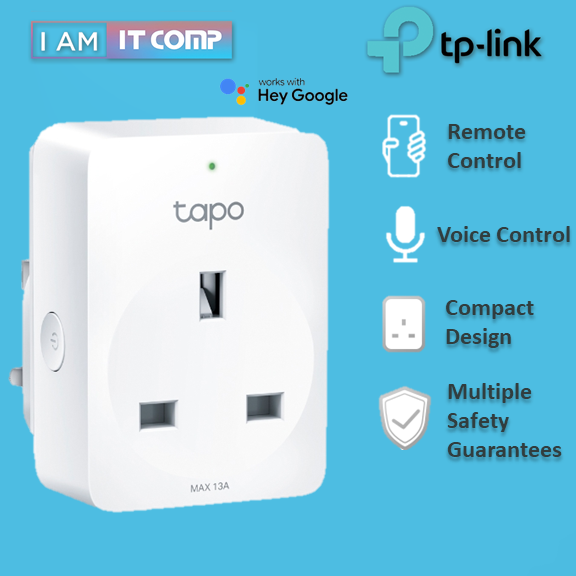 TP-Link TAPO P100 Mini Smart Wi-Fi Socket / Remote Control / Voice Control / Away Mode / Compact Design