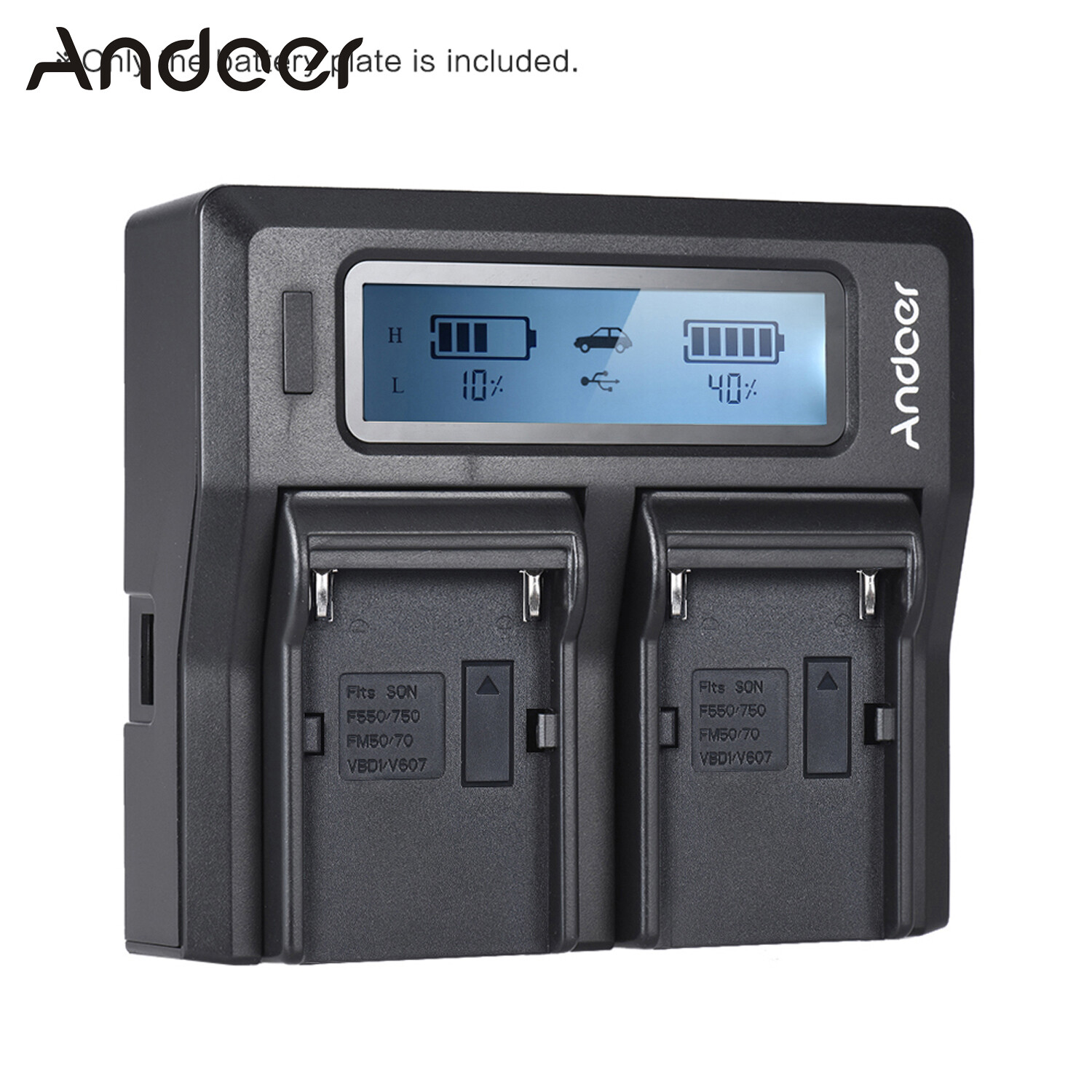 Andoer 2 chiếc tấm pin np-f970 cho bộ sạc pin đôi/bốn kênh mới của andoer cho bộ sạc pin kép so-ny np-f550 f750 f950 np-fm50 fm500h qm71