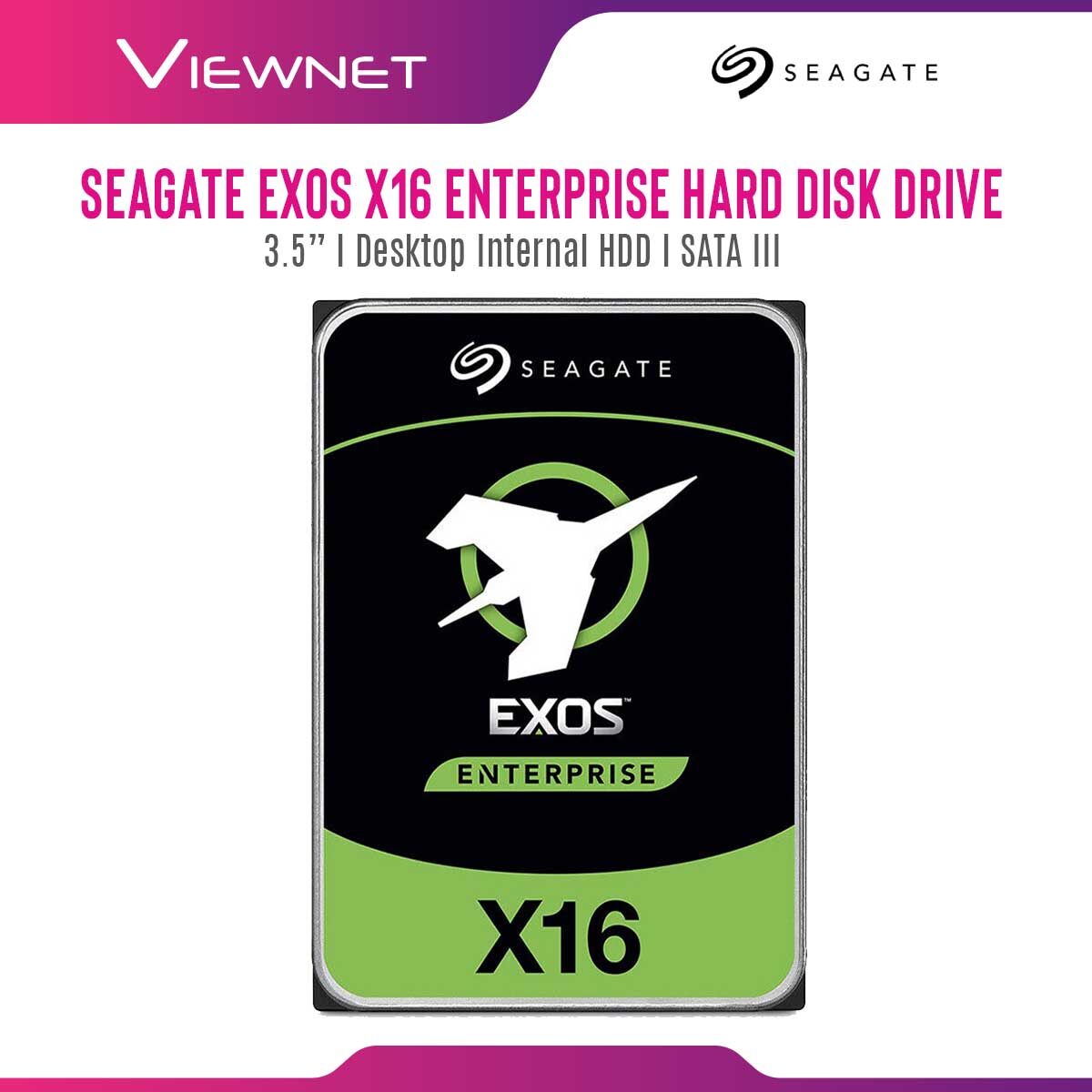 Seagate Exos X16 Enterprise 6GB/s SATA 256MB 7200RPM High Performance Internal 3.5