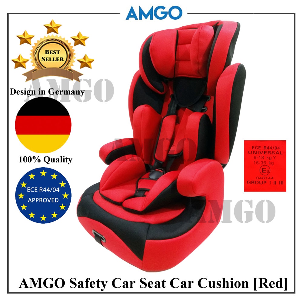 AMGO [ECE Certified] Baby Safety Car Seat Children Car seat Suitable for 9 Months to 12 Years Old [Red]
