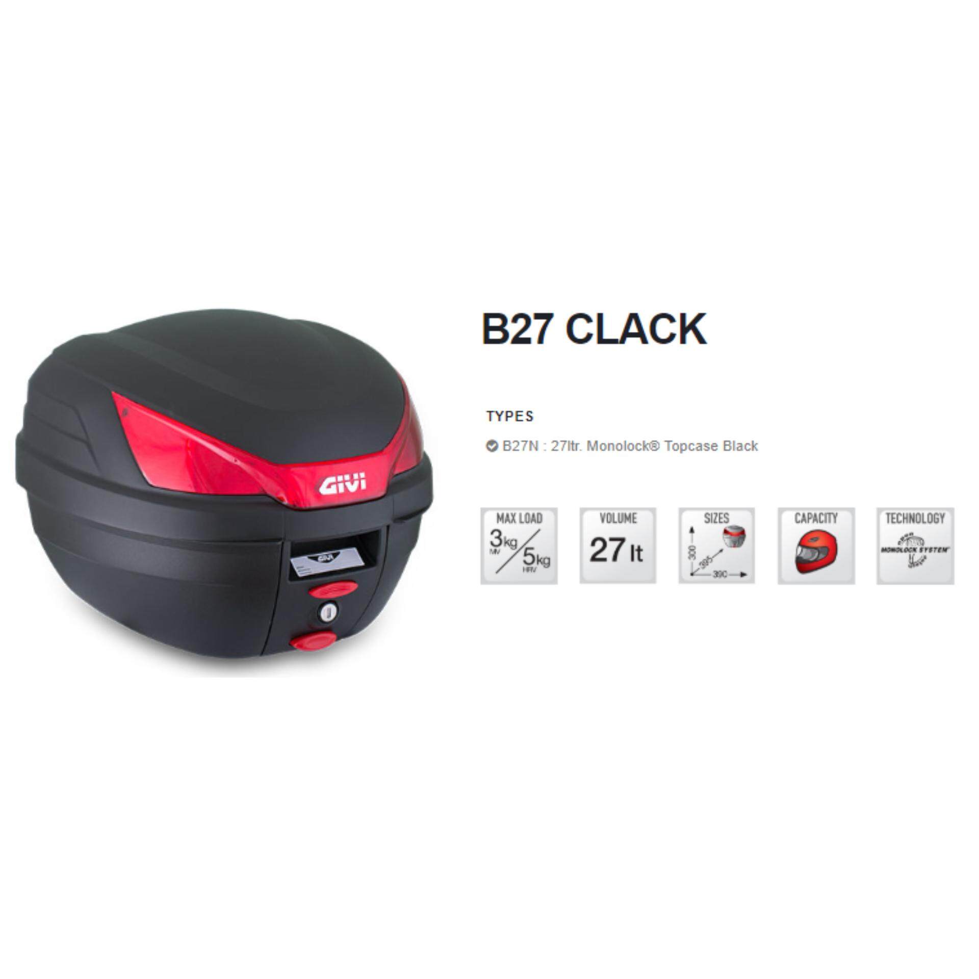 Original Givi B27 Clack Monolock Topcase ( 27 Litre )