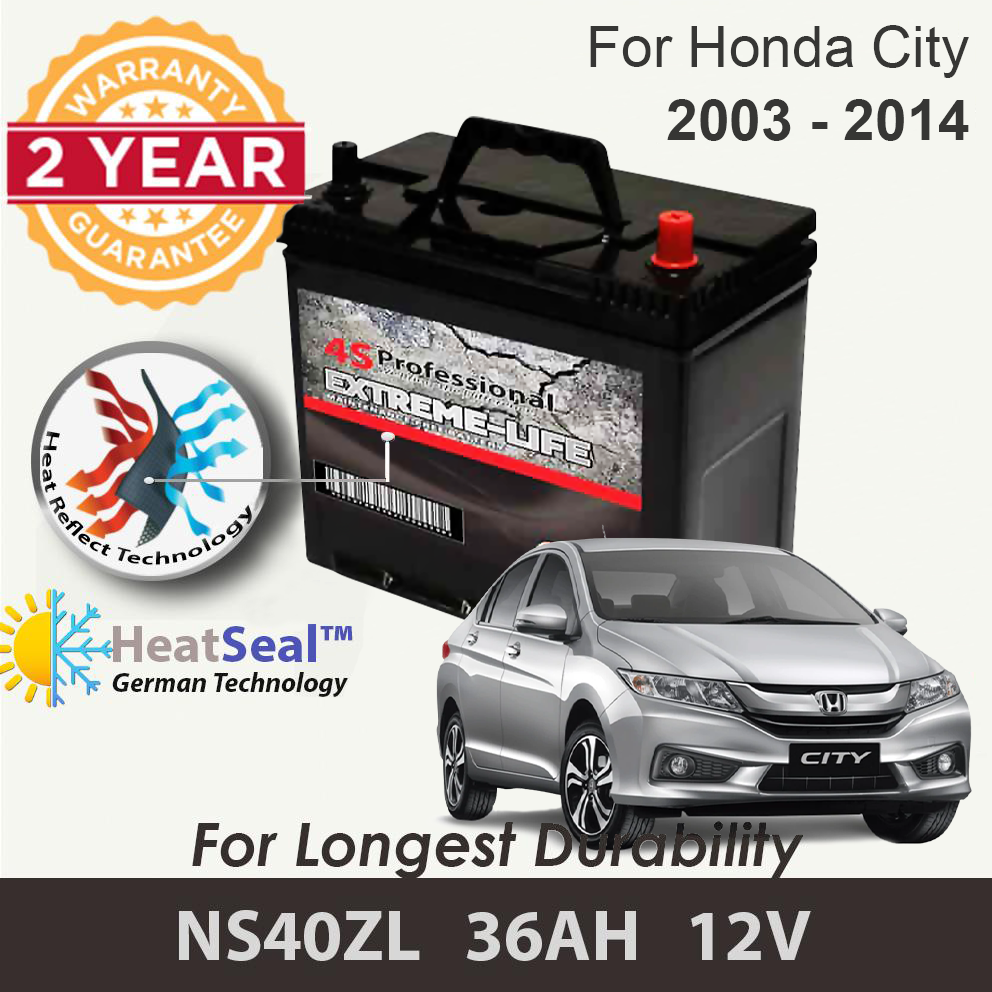 Free Self-Installation Kit Honda City 2003-2014 NS40ZL (36B20L) 4S Professional Extreme-Life MF Car Battery