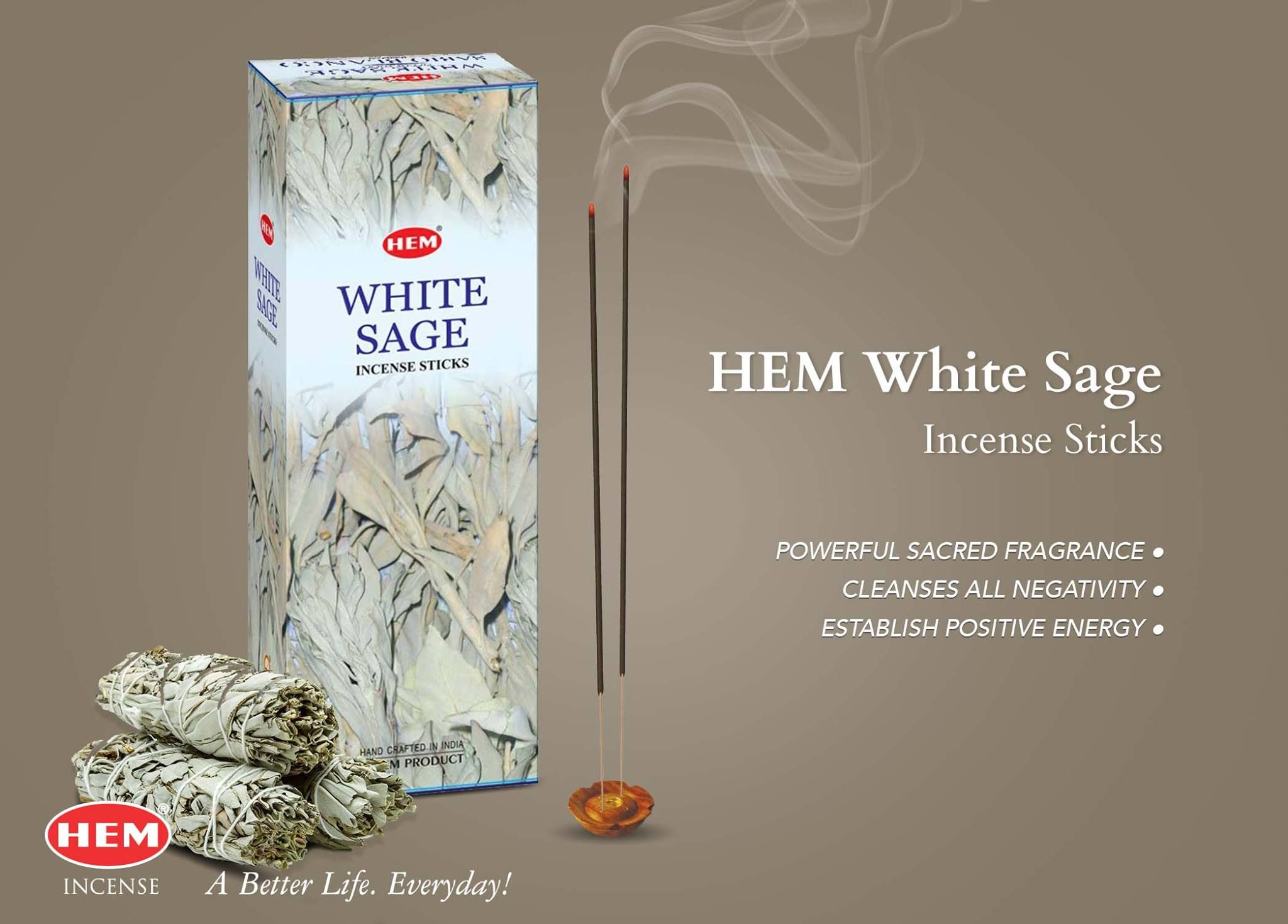 (Hot Items!!!) Hem White Sage Incense 20 sticks per pack 6pack in box