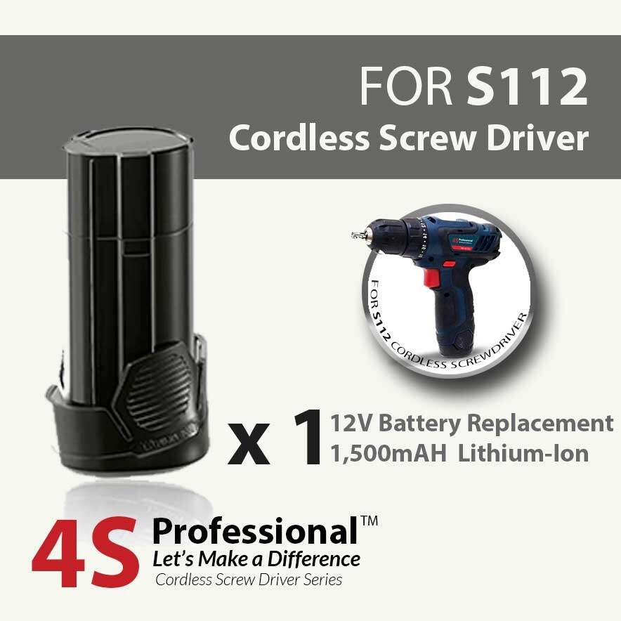 (FREE GIFT) 4S Professional™ S112 Cordless Screw Driver Drill 12V + 2 Batteries + 13PCS Bits Set