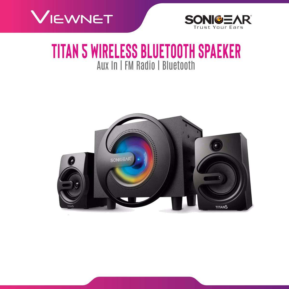 Sonic Gear Titan 5 BTMI Bluetooth Speaker 7 Colour Pulsating LED And FM Radio, USB Input, BT, Aux-In, FM Radio,USB Input