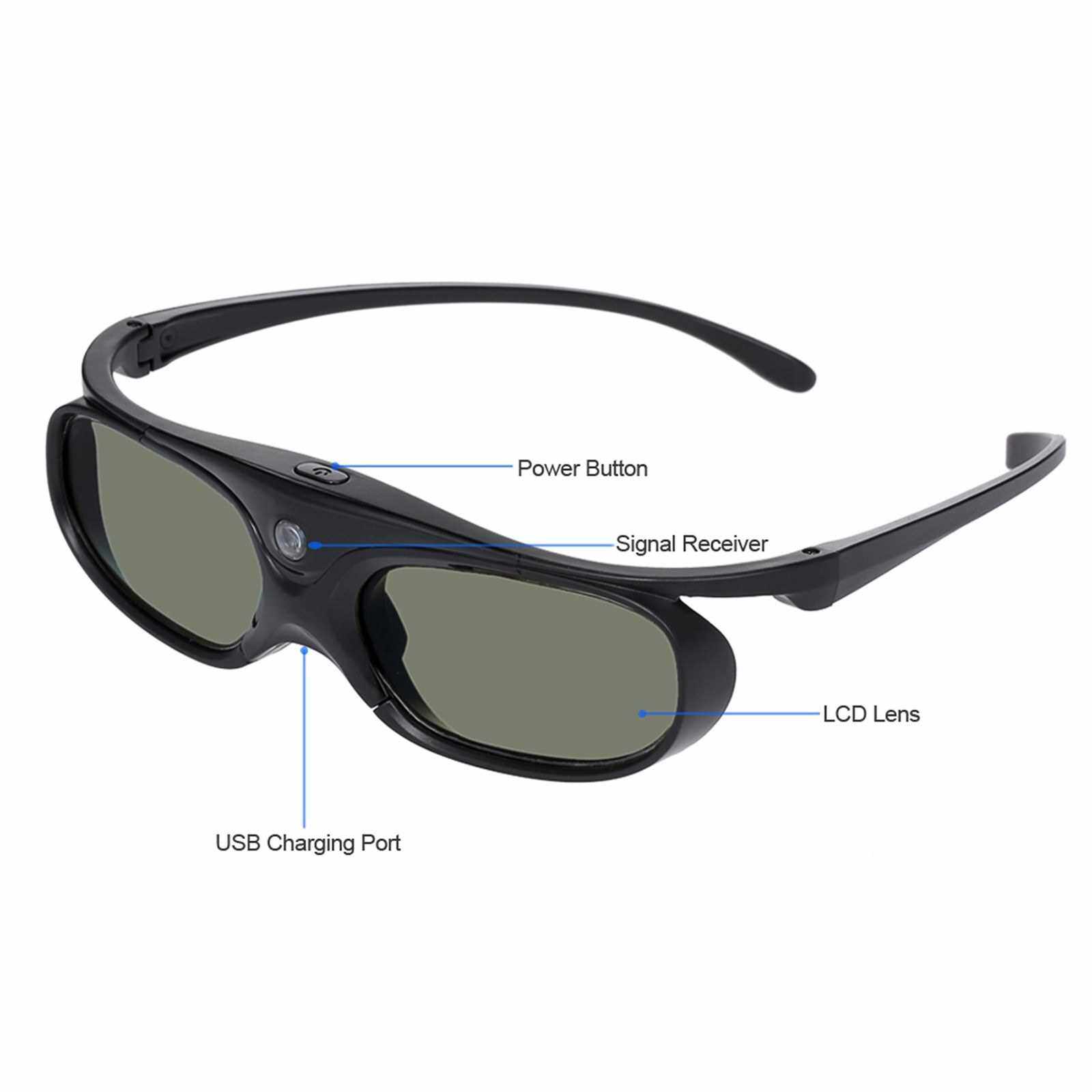 Dlp Link 3d Glasses Active Shutter Projector Glasses Rechargeable For All Dlp Link 3d Projectors