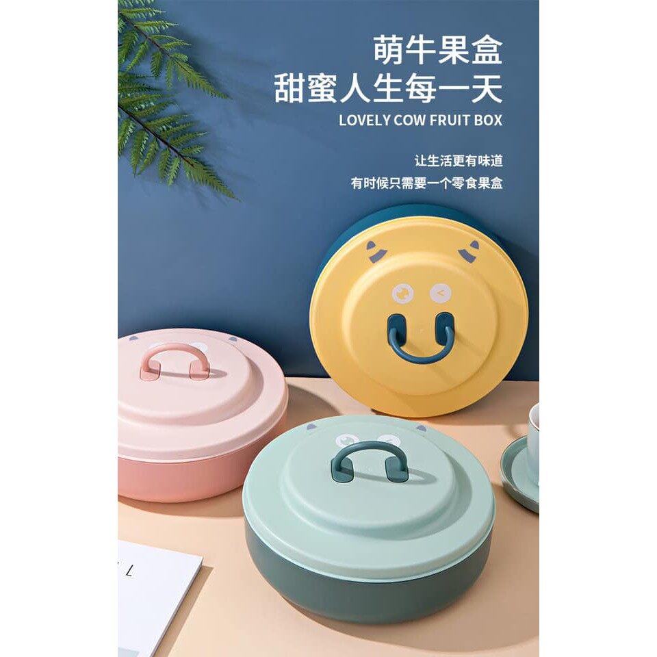 Cute Moo Moo Cow Candy Box With Lid Snack Storage Box Cookies Storage Box Food Fruit Storage 萌牛干果盒 BEST SELLER