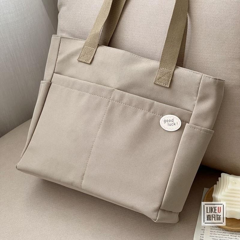 Mommy Bag Diaper Caddy Baby Bag Korean Baby Diaper Women Tote Bag Multi Functional Large Capacity Canvas Maternity Student Beg for Gift
