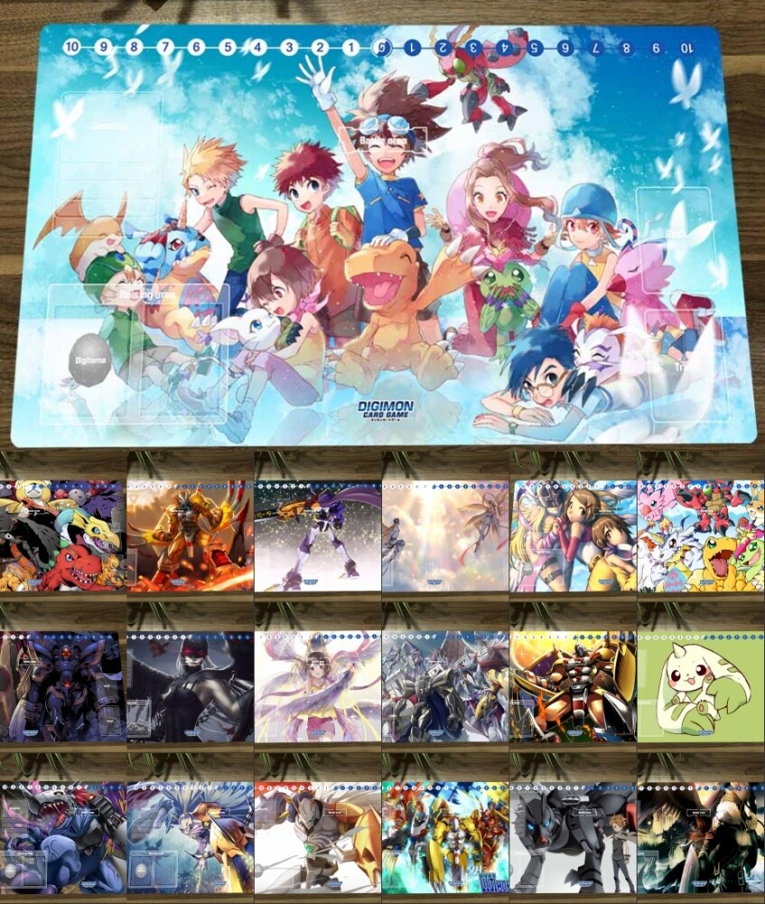 Digimon CCG Playmat With Terriermon & Lopmon Design - Non-Slip TCG Game Mat 24x13.5" Tcg Playing Mat Digimon CCG Playmat With Terriermon & Lopmon Design - Non-Slip TCG Game Mat 24x13.5" Tcg Playing Mat