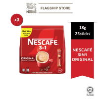 NESCAFÉ 3in1 Original 25 Sticks Aromatic & Balanced Coffee Instant Coffee Sticks Bundle of 3