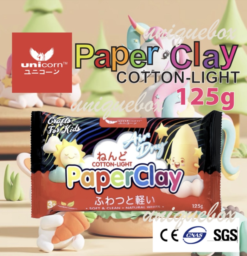 UNICORN Cotton Light Paper Clay /Air Dried White Clay Self-Dry / Paper Clay / Air Dry Clay 125gm