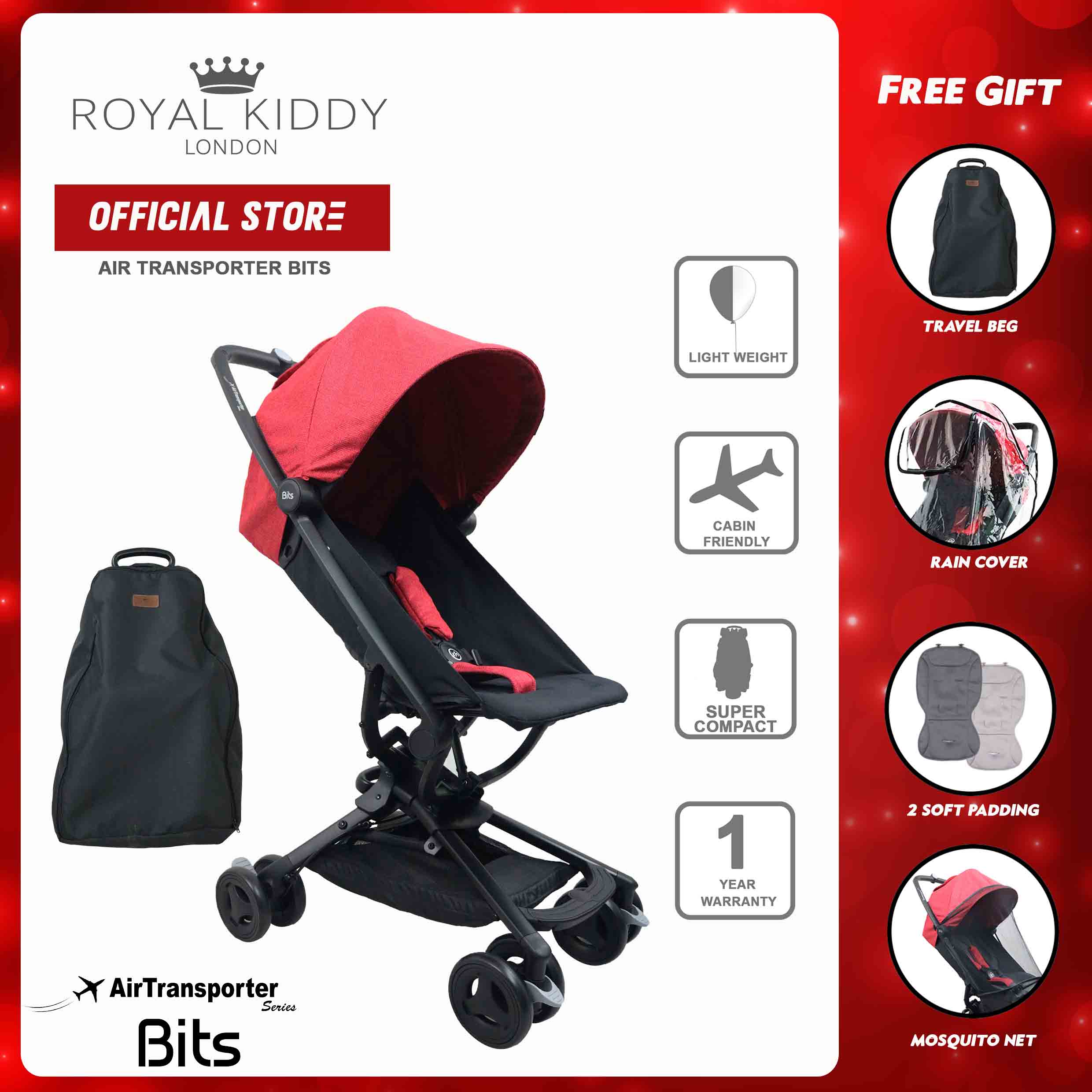 [ROYAL KIDDY LONDON] LIGHTWEIGHTCOMPACT FLIGHT CABIN SIZE DOUBLE FACING & PREMIUM BABY STROLLE