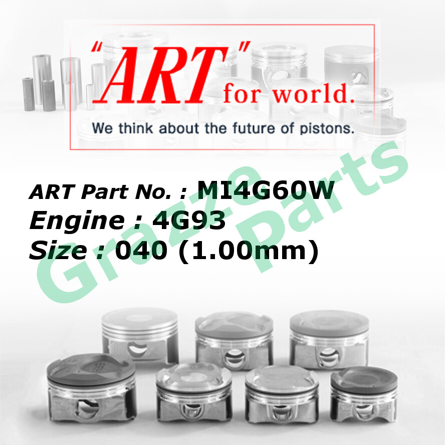 ART Piston Set MI4G60W 040 (1.00mm) Size for Mitsubishi Proton Mivec 4G93 (81.0mm)