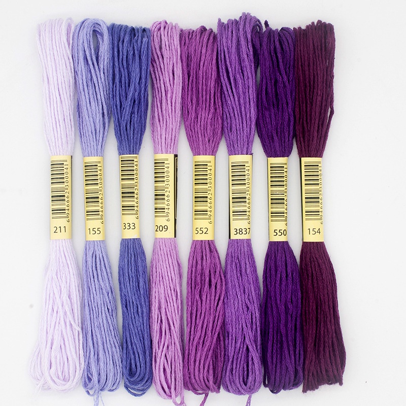 8pcs Embroidery Thread / Floss Mixed 8 Colour Set Handmade DIY Cross Stitch Thread Colorful Benang Sulam 8色/混色刺绣线
