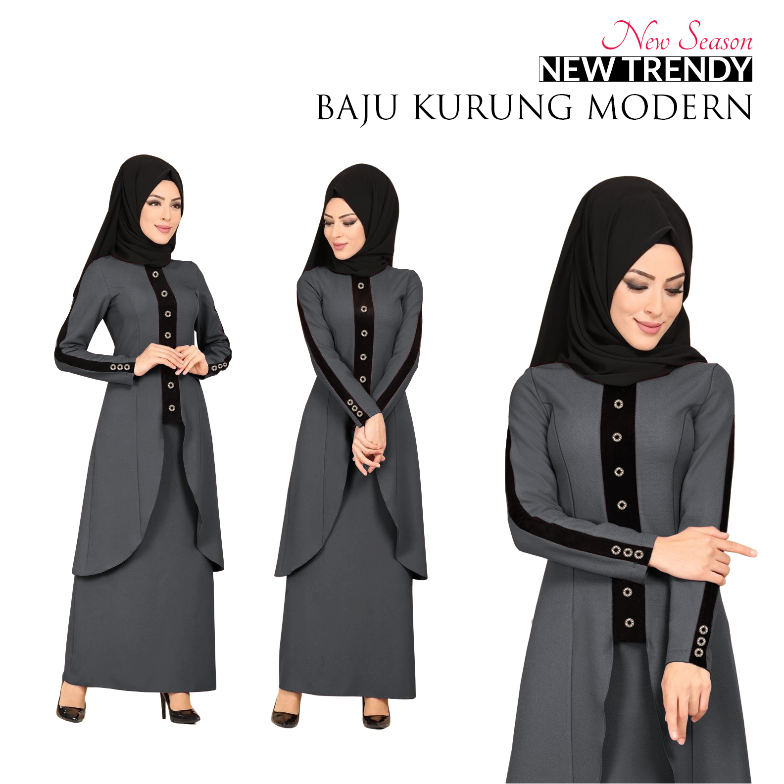 New Collection New Season Trendy Baju Kurung Modern for Muslimah READY STOCK HOT ITEM Terbaik
