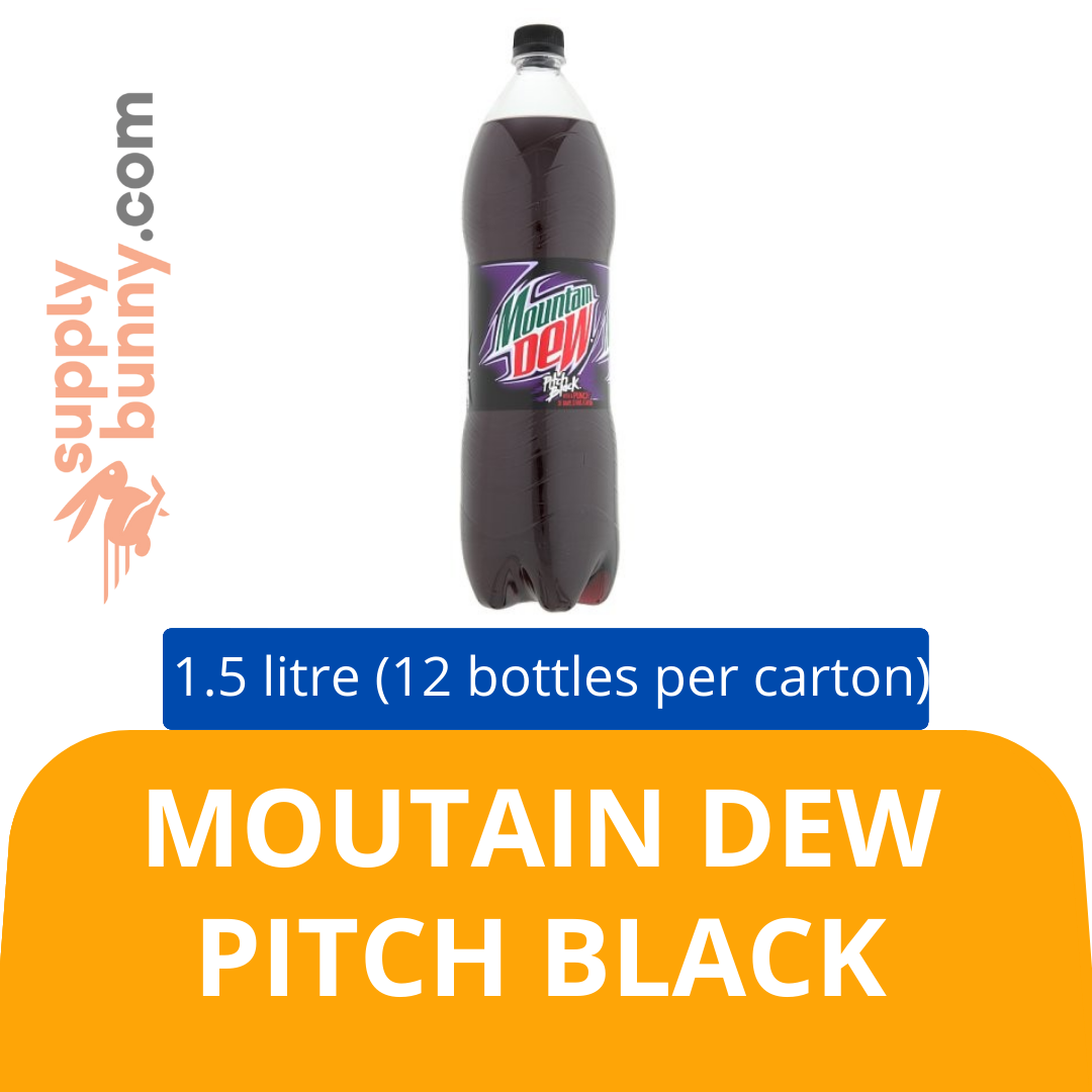 Moutain Dew Pitch Black (1.5Litre X 12 bottles) (sold per carton) 激浪葡萄味 PJ Grocer Mountain Dew Pitch Black Berkarbonat