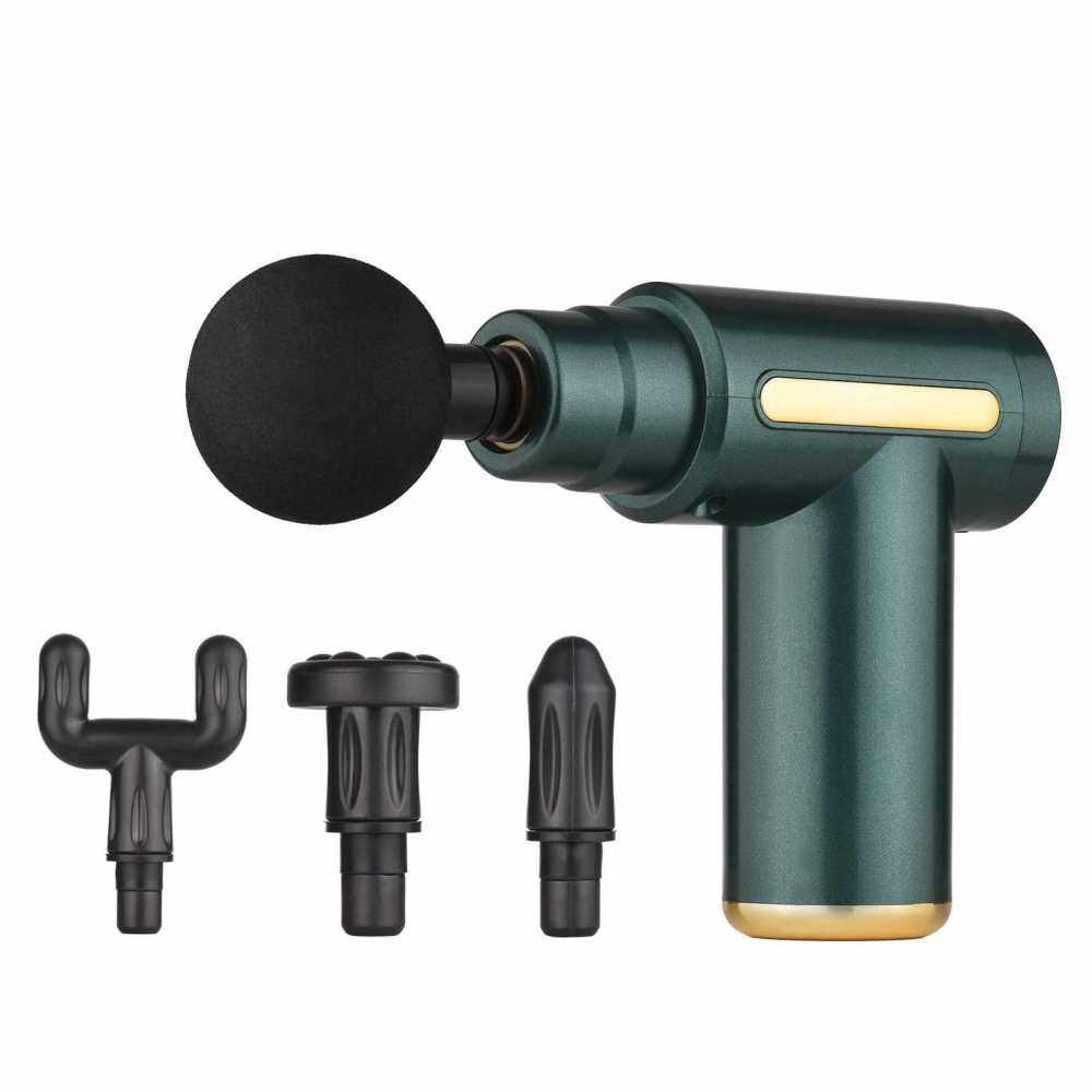 Massage Gun Mini Fascia Massager 6 Levels Muscle Soreness Relieves for Athletes Fitness People Portable Rechargeable Green (Green)