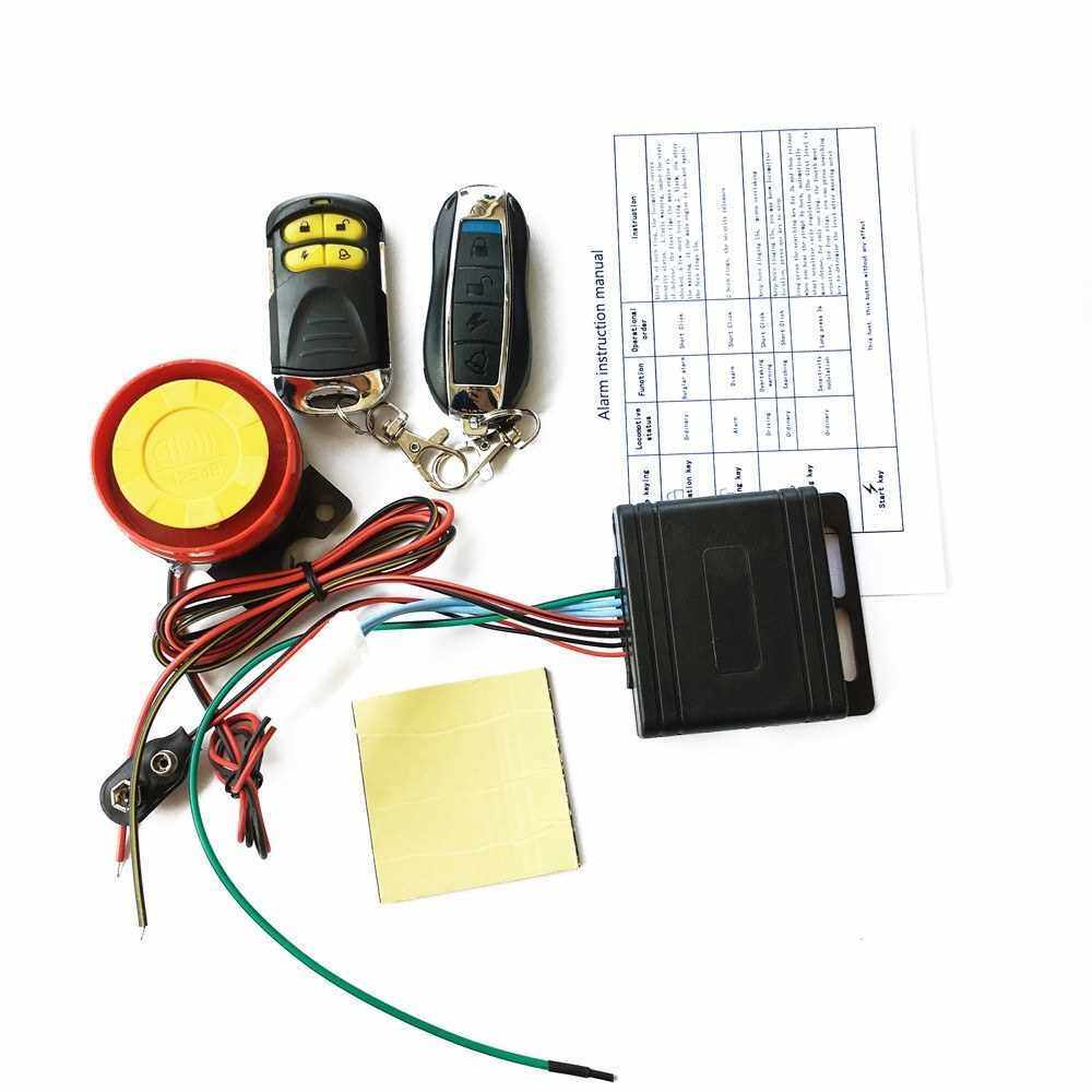 12V Remote Control Alarm Motorcycle Anti-Theft Burglar Alarm Secure System Motorcycle Theft Protection Bike Moto Scooter Motor Alarm System (Standard)