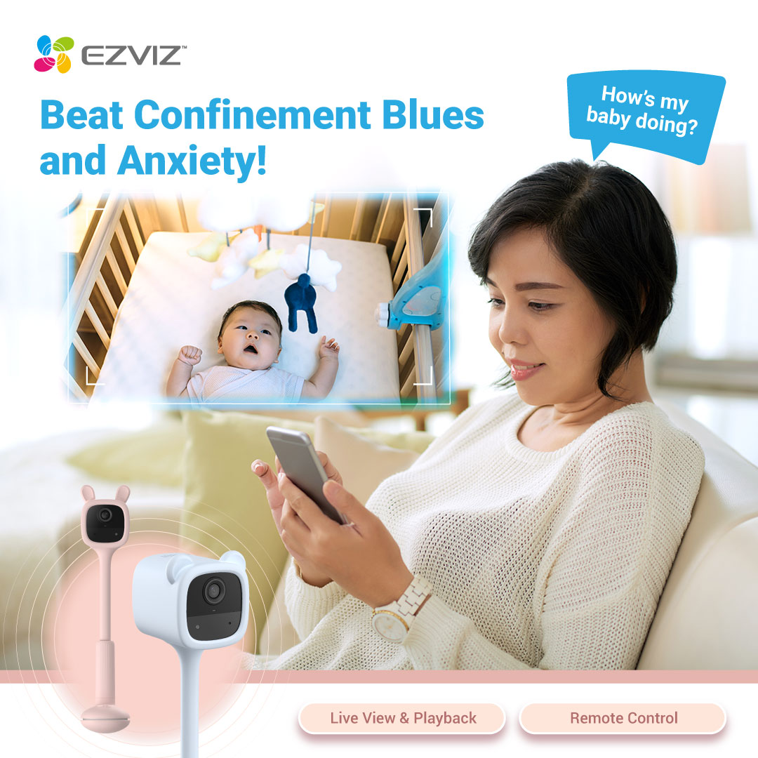 EZVIZ Smart Baby Monitor with 2MP Video Sound & Cry Detection and 50-Day Battery Life BM1