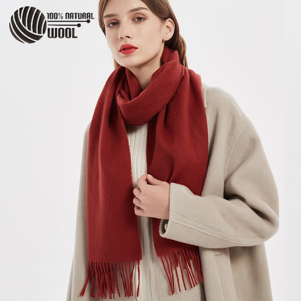 【Wanfu Accessories Store】 Khăn Quàng len cừu 100 cho Nam Nữ Khăn choàng Pashmina khăn quàng cổ len Cashmere Khăn choàng nữ mùa đông Khăn len nam 35x180cm