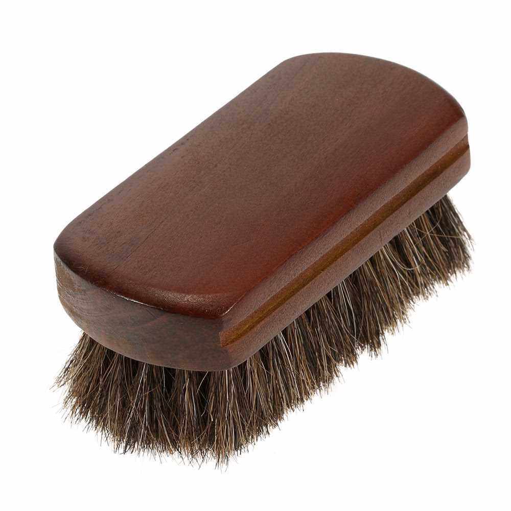 Men\'s Beard Brush Natural Horse Hair Mustache Shaving Brush Facial Hair Brush Wooden Handle