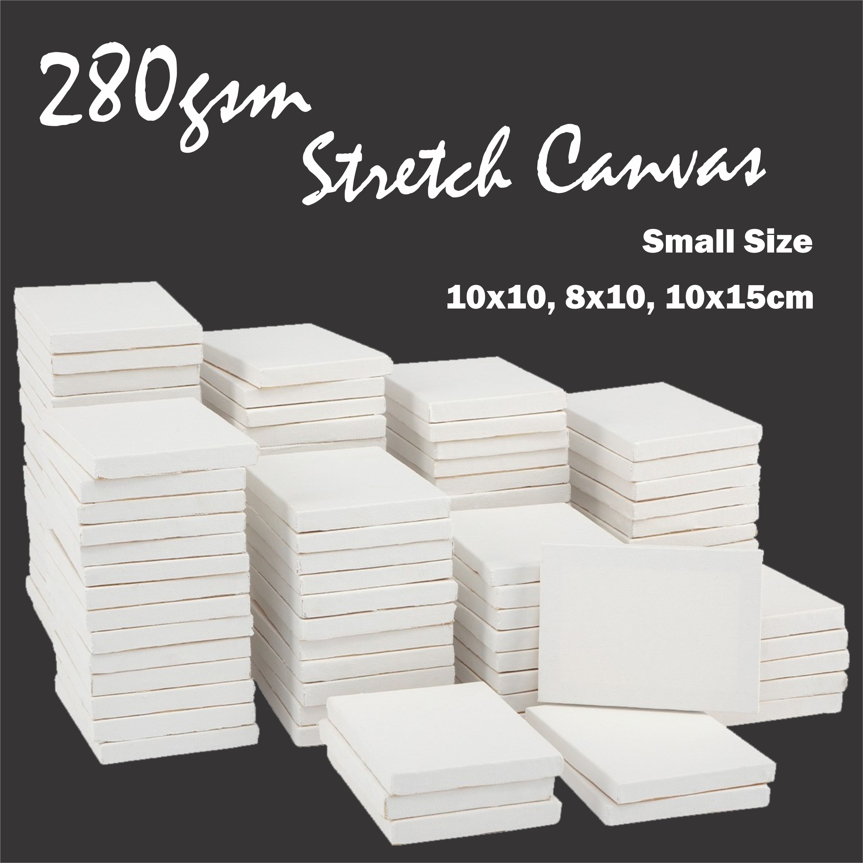 Craft.E Portrait Size Stretched Canvas Mini Canvas 280gsm 100% Cotton Miniature Acrylic Watercolor Oil Color Painting
