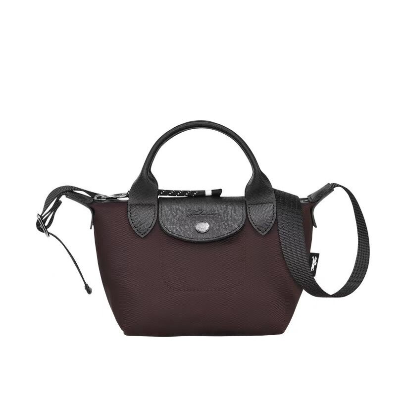 100% chính hãng mới Longchamp 1512 1500 Nylon vải da đeo vai cho nữ Túi xách đeo chéo nhỏ vừa nhỏ đeo chéo bánh bao Túi tote không thấm nước