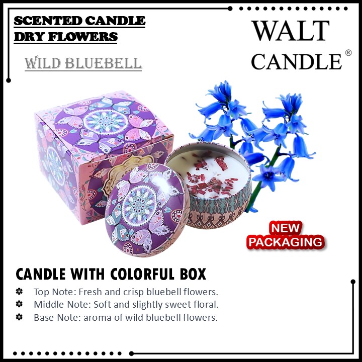 Scented Candle Included Petty Box Dry Flowers Handmade Natural Soy Wax Essential Oil Candles Aroma Candles Fragrance LIlin Wangi Wedding Gift Door Gift Bunga Kering Lilin 香薰蜡烛 礼物