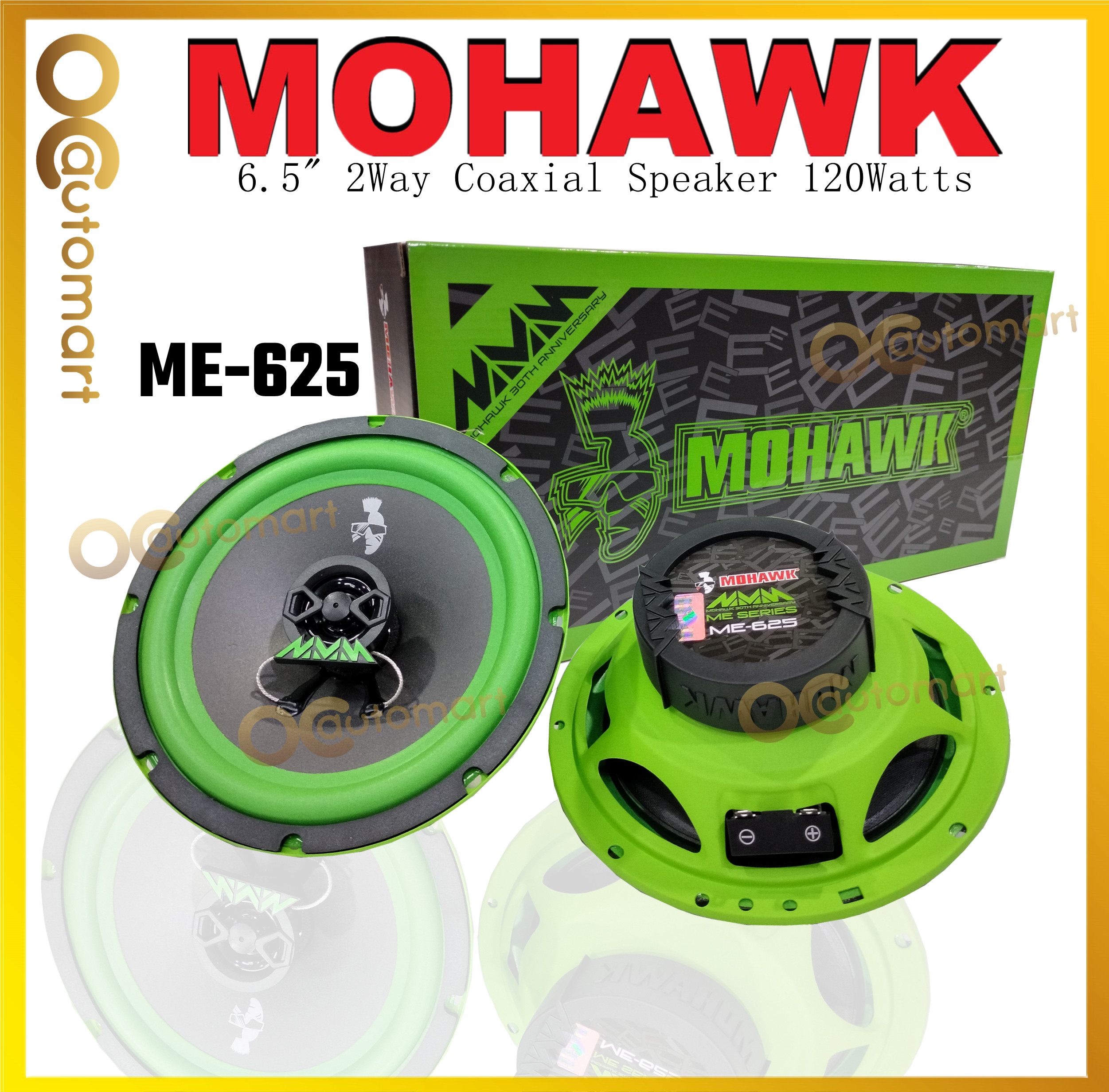 Mohawk ME-625 Car Coaxial Speaker 2Way 6.5 inch Spk Spiker Kereta ...