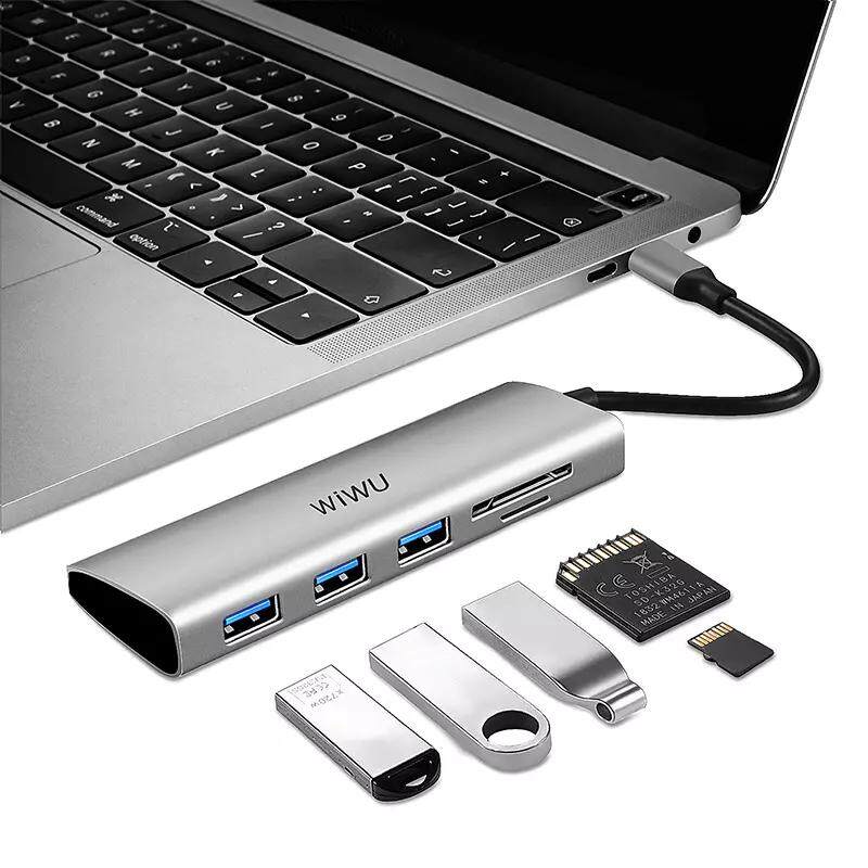 WiWU Alpha 532ST 5-in-1 USB-C Hub Multi-functional Type-C to USB3.0 Adapter SD/TF Card Reader