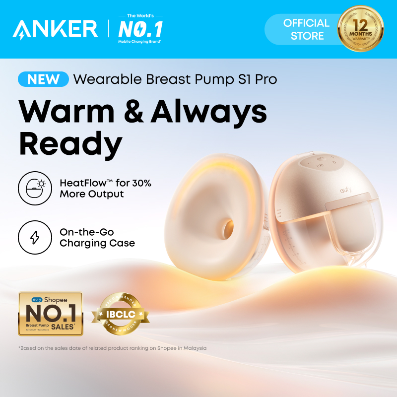 【Free Gift】eufy Wearable Breast Pump S1 Pro - Electric Hands-Free Breast Pump with Heating Technology for Comfortable and Efficient Breastfeeding T8D04