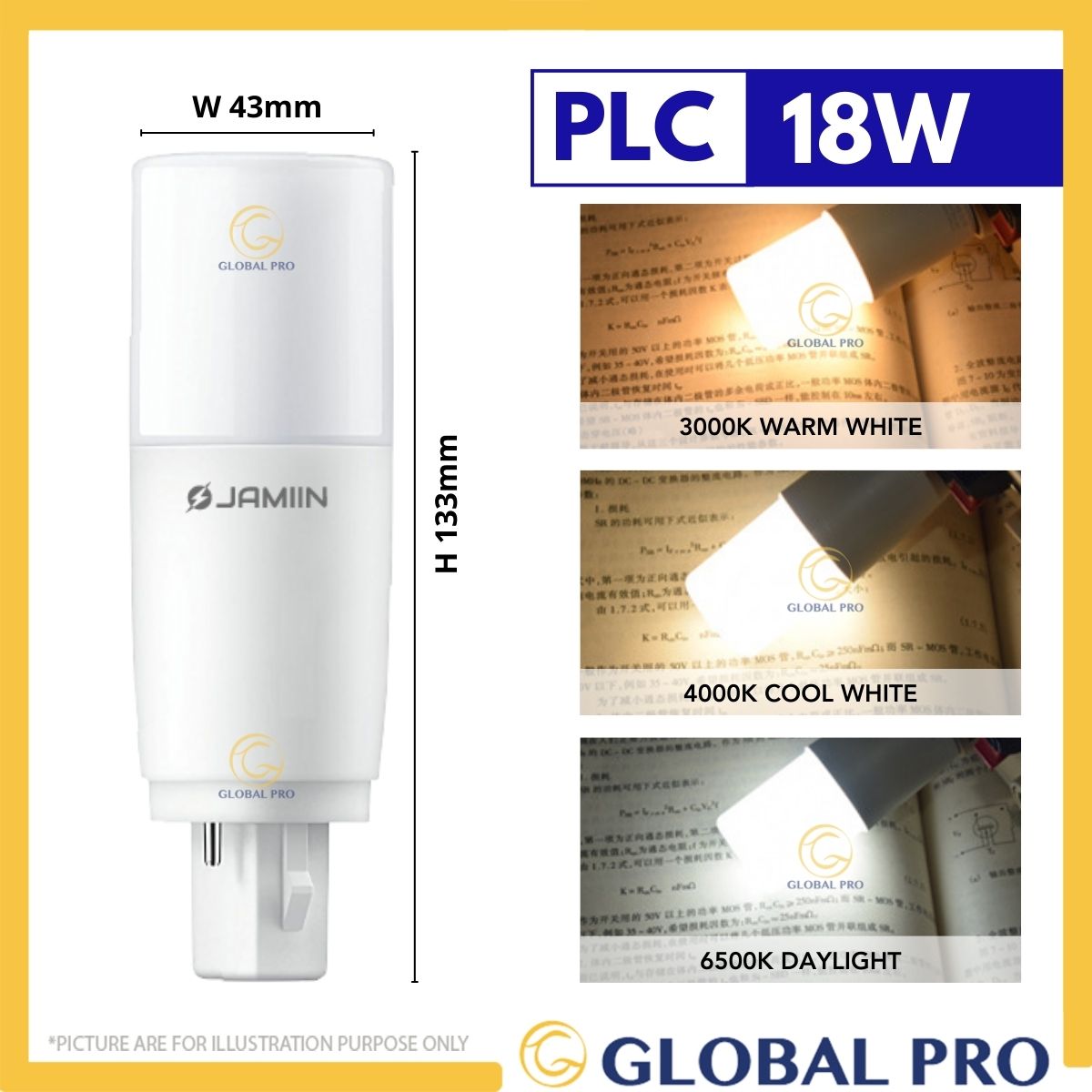 JAMIIN 18W E27/PLC G24 LED STICK BULB LED Light Bulb Energy Saving LED Bulb Ceiling Lamp Lamp Daylight Cool Warm Mentol